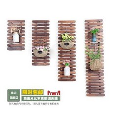 화분 거치대 아파트 베란다 꾸미기 방부목 탄화 원목 걸이 발코니 야외 선반 실내벽 등나무, 01 벽걸이 펜스(54x22CM) 탄화