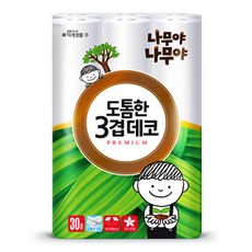 나무야나무야 도톰한 3겹 데코 고급 롤화장지, 30m, 30개입, 1개