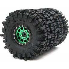 4pcs RC 1.9 머드 슬링거 타이어 슈퍼 그립 타이어 높이 120mm/4.72인치 &amp; 1.9 비드록 휠 그린 블랙 컬러, 단일옵션