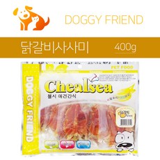 도기프렌드 첼시 애견간식 치즈 오리 갈비 비스켓 400g 티에스, 1팩, 닭갈비사사미