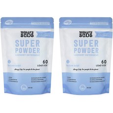 Molly's Suds 몰리스서즈 슈퍼 파우더 세탁세제 오션 60oz(1.7kg) 2개 Super Powder Detergent Natural Extra Strength