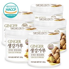 푸른들판 국산 생강 가루 분말 100% HACCP 인증 생강차 갈릭 파우더 조미료 향신료, 120g, 1개입, 5개