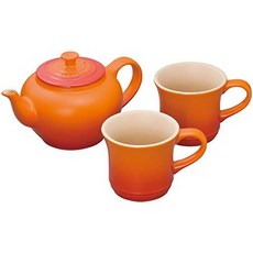 르 크루제 (Le Creuset) 매장 방문 Le Creuset Teapot Set (1 Small Teapot + 2 Mug SS) Orange, 상세 설명 참조0, オレンジ