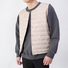 제이슨 남녀공용 버튼 라운드넥 경량 패딩 조끼 JA-1010 TCH1001