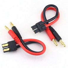 SoloGood 2pcs Compatible with TRXPlug male to 4.0MM Banana male Plugs Connector Battery Charge Lead, 2개
