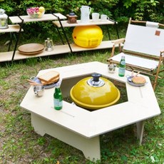 노르웨이숲 캠핑 바베큐 화로대 테이블 육각 헥사 접이식, 헥사 화로대 테이블