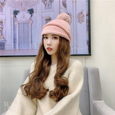 인기급상승 여자 니트 가발 모자 어나더레벨 하늘하늘