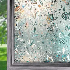 3D 레인보우 스테인드 글라스 비닐 정적 비 접착 불투명 홈 인테리어 시트지 창문 유리창, 30 x 100cm