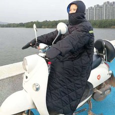 바이크 방한복 세트 우비 우주복 배달대행 겨울옷 오토바이, 1_블랙 벨벳