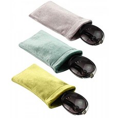 [3 PACK] JAVOedge 멀티 컬러는 남성 짜기 폐쇄 안경 / 돋보기 파우치 케이스에 부드러운 벨벳 슬립 여성