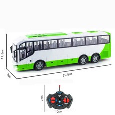 RC 대형 전기 버스 라디오 제어 자동차 투어 스쿨버스 모델 LED 기계 장난감 크리스마스 선물, [04] green, green