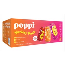 포피 프리 바이오틱 소다 3종류맛 Poppi Prebiotic Soda, 15개, 355ml