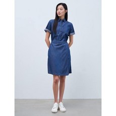 빈폴 BEANPOLE Green 데님 컷아웃 디테일 반소매 원피스 블루 BF3371O01P 255831