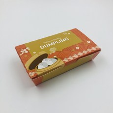 만두 포장 상자 -진심 주황(대)-100개 찐빵 딤섬 손만두 종이 코팅 도시락, 100개