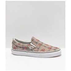 해외 남자 스니커즈 Vans Slip-On Glen Plaid Floral Skate Shoes PROD1180010320
