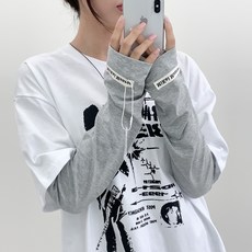 블루씨티 미카이 패치 자외선 차단 얇은 코튼 핸드워머 봄 여름 가을 팔토시