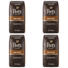 피츠커피 싱글오리진 수마트라 다크로스트 그라운드 분쇄 커피 Peets Coffee Single Origin Sumatra 297g 4개