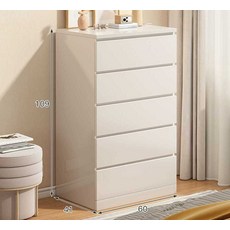 원목5단 서랍장 대형 칸칸이 속 깊은 오크우드 상판, 1개, 흰색 5단 (변형)