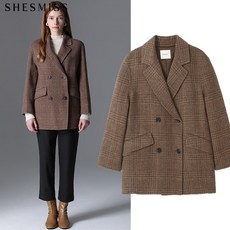  [쉬즈미스(SHESMISS)] 품격있는 오버핏 더블 핸드메이드 울코트  상품 이미지
