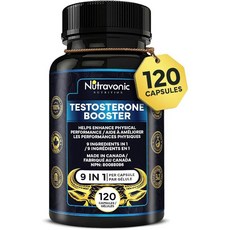 남성용 Nutravonic 테스토스테론 부스터 - Tribulus Terrestris Tongkat Ali Maca Panax 인삼 염소 잡초 DIM 시베리아 은행나무, 1개