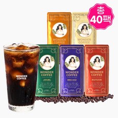 신선한 원더 더치커피 파우치 5종 원두 혼합 총40팩 벌크, 30ml, 1개입, 40팩 30ml, 1개입, 40세트