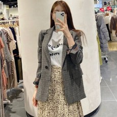 [플라스틱아일랜드] 모혼방 원버튼 체크자켓 - PL4WJ62BR