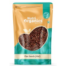 인도 Nutri Organics 아마씨 1kg 체중 감량 모발 성장 다이어트식품 섭취를 위한 볶지않은 아마씨, 1kg(1팩), 1개