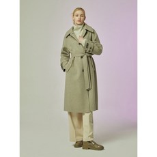 (백화점 정품)CC콜렉트 [CC콜렉트] 벨티드 핸드메이드 롱코트_C234MSG534