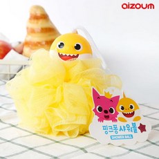 [바보사랑] 핑크퐁 입체 샤워 볼(아기상어), 1개