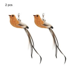 재미있는 깃털 새 빨판 고양이 스틱 인터랙티브 놀이용 티, 1개, 10.U 2pcs