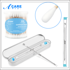 종기침 블랙헤드 도구 휴대용트 여드름을 내다 보플펌프 확대경 코튼캔디볼, 6번 카 _면봉