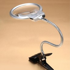 부모님 작업용 책상거치용 LED 스탠드확대경 책읽을때 돋보기 수업도구 독서용 바느질, 1개