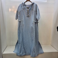 반에이크 후드 롱 데님 원피스 (VB37DOU202Z)