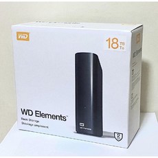 WD 엘리먼트 외장 하드 드라이브 USB 엘레멘트 스토리지용 PC 컴퓨터 저장 장치 용량, 엘리먼트 18TB, 공식 표준