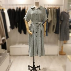 [숲(대백)] SA5OP90_반팔 언발란스 절개 벨티드 원피스