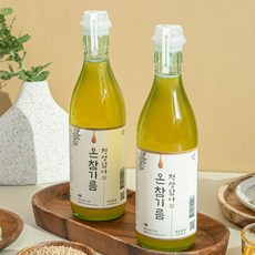 기타 방앗간 저온압착 통참깨 100프로 온참기름 350ml * 2병, 2개