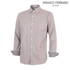 franco ferraro 남성 면 체크 셔츠 레드 ASX830276