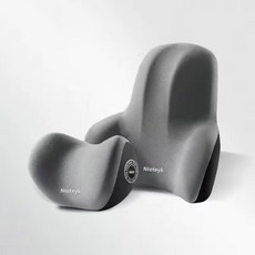 차량용 목쿠션 메모리폼 목쿠션 허리쿠션 세트, 1개, 그레이 세트