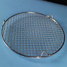 스텐레스 바비큐 그물망 홀더 원형 그릴 아스팔트 그릴, 25cm, 1개