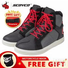 레이싱 Botas 부츠 신발 여름 SCOYCO 부츠 오프로드 오토바이 오토바이 극세사 라이딩 모토크로스 가죽 남성용 Moto, MT040WP Gray Red