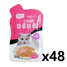 테비토퍼 쮸루쮸루 고양이간식 30g 12개입, 48개입, 도미