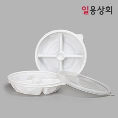 [ILYONG] 일회용 반찬 용기 GP-800-4 180파이 4칸 400세트 백색, 단품, 단품