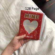36/64/128 포켓 미니 사진 앨범 포토 카드 홀더 북 콜렉트 케이팝 드 바인더, 128 Page Red