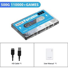 Kinhank-슈퍼 콘솔 X Batocera 33 500G 2T 하드 드라이브 디스크 110000 레트로 비디오 게임 PS3/PS2/PSP/SEGA SATURN/WII/WIIU, 2) 500G HDD-only, ONLY 500G