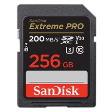 샌디스크 익스트림 프로 SD V30 메모리 카드, 256GB, 1개