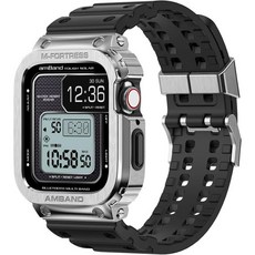 amBand M3 애플워치 군용 범퍼 프로텍트 케이스(색상모음) (Apple Watch Series 44/45/49mm 호환), 45mm, Silver, 1개