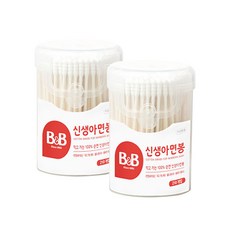 비앤비 신생아면봉 210P /신생아용 원통형 양면 면봉, 210개입, 2개