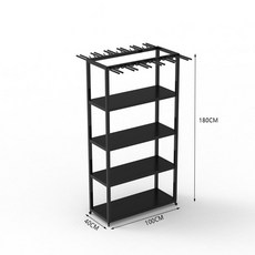 보드 스키 선반 진열대 스키샵 거치대 장비 걸이 랙 브래킷 스탠드, 블랙 더블 플레이트 스탠드 100x40x180CM, 1개