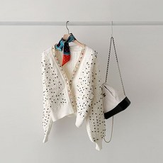 코코젠 더퓨 고급 진주 가디건