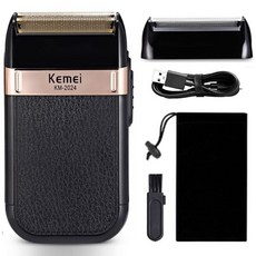 Kemei 남자 전문 이발사 머리 깎기 세트 충전식 전기 마침 절단기 수염 트리머 면도기 무선 USB, KM-2024, 한개옵션1